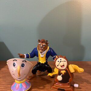VINTAGE BURGER KING BEAUTY AND THE BEAST TOY SET
